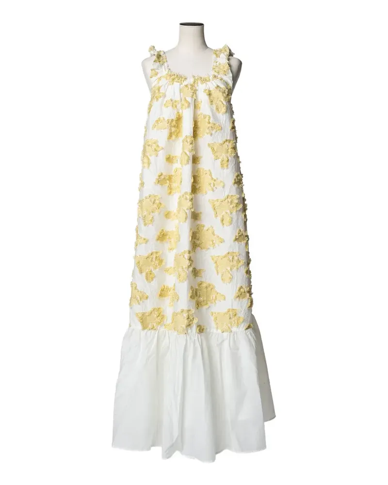 Muller of Yoshiokubo Fragment strukturiertes Maxikleid mit Rüschen - Weiß Weiß