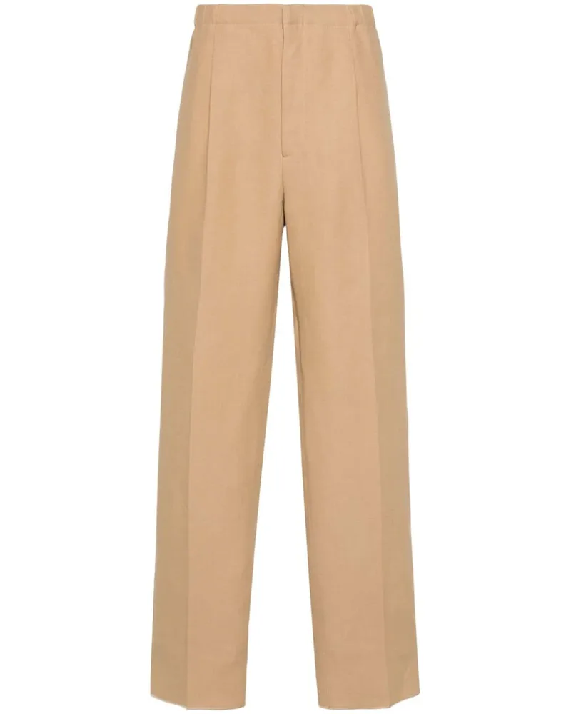 Fendi Straight-Leg-Hose aus Canvas - Nude Nude