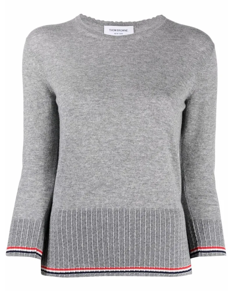 Thom Browne Pullover mit RWB-Streifen Grau