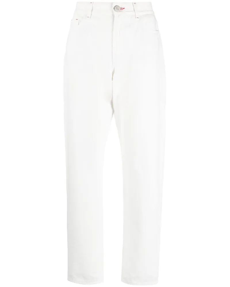 MOORER Gerade Jeans mit Logo-Patch - Weiß Weiß