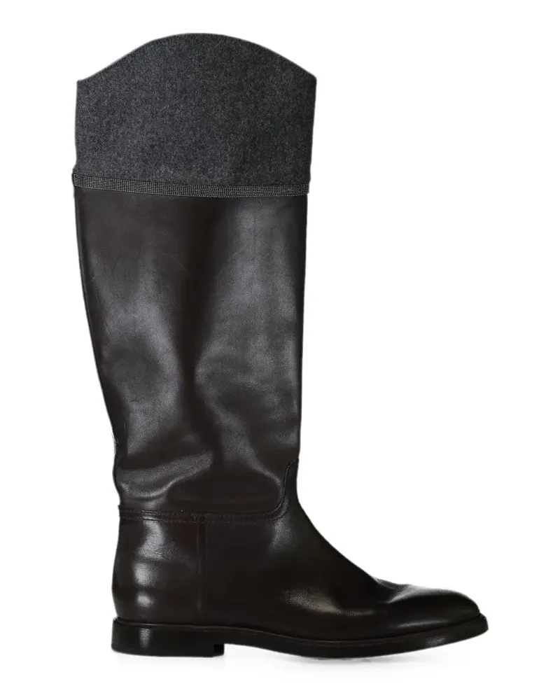 Brunello Cucinelli Reitstiefel mit Monili-Besatz - Braun Braun
