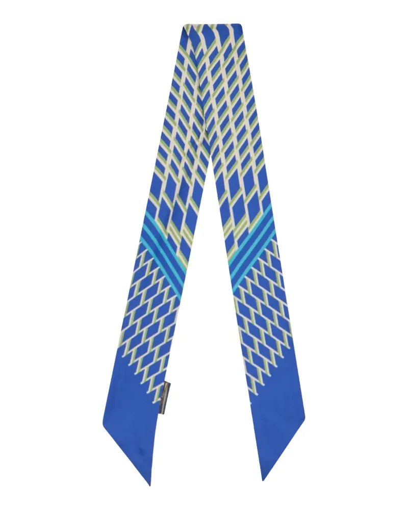 MOORER Schal mit geometrischem Print und spitzen Enden - Blau Blau