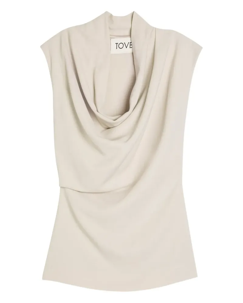 TOVE Nula Oberteil mit Wasserfallkragen - Nude Nude