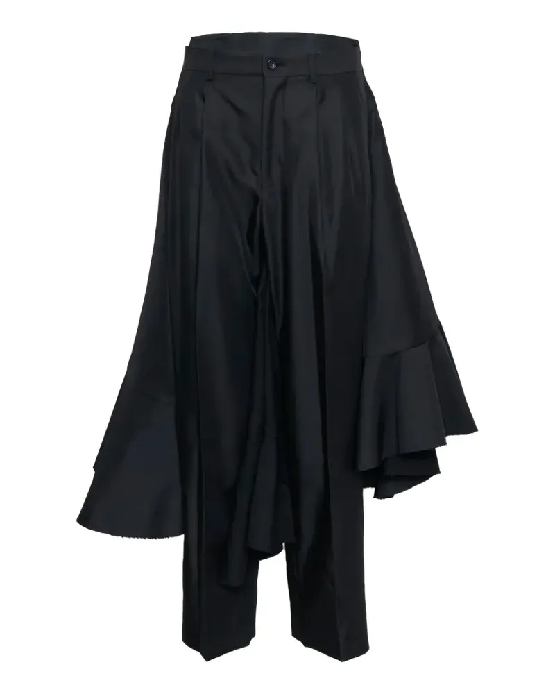 Comme des Garçons ruffled asymmetric-panel trousers - Schwarz Schwarz