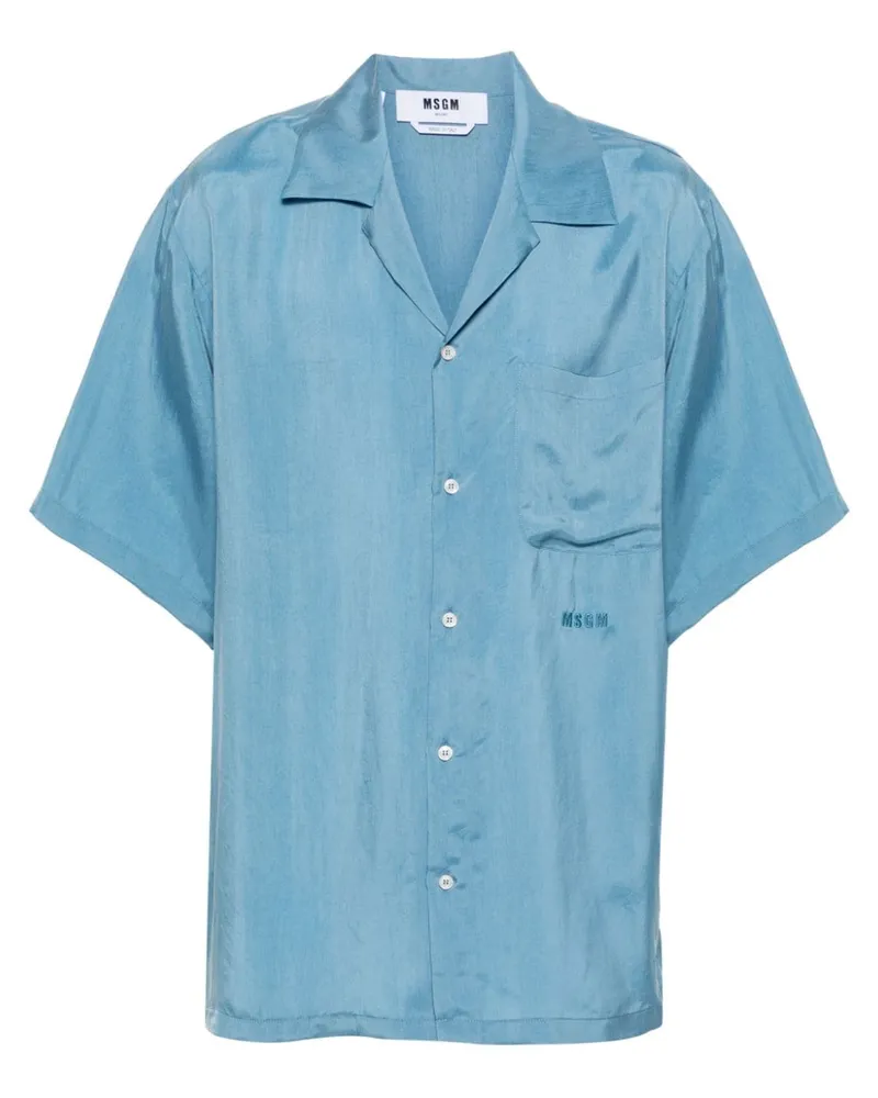 MSGM Hemd mit Reverskragen - Blau Blau