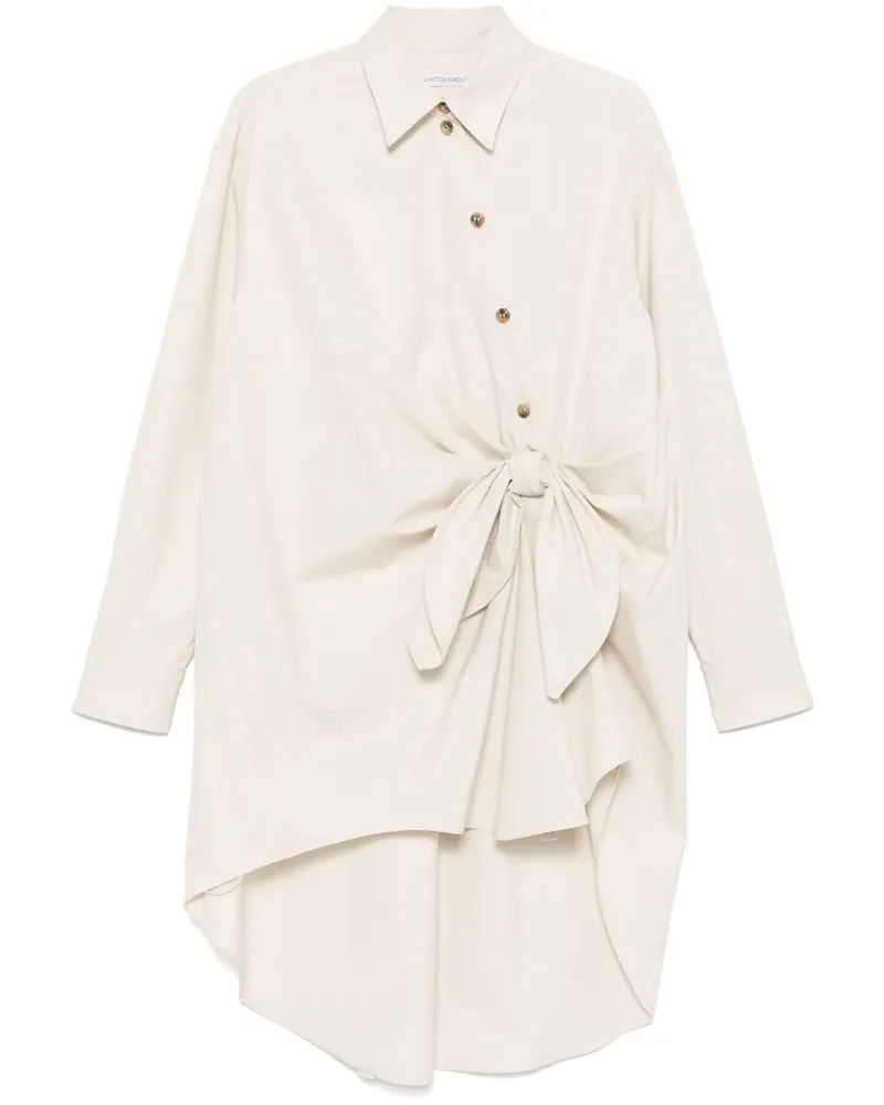 Viktor & Rolf Kurzes Hemdkleid mit Knoten - Nude Nude
