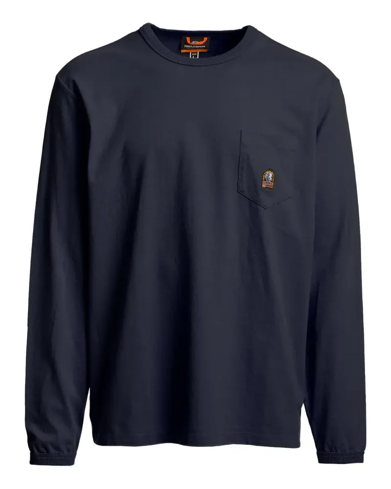 Parajumpers Caspian Langarmshirt mit Logo-Patch - Blau Blau