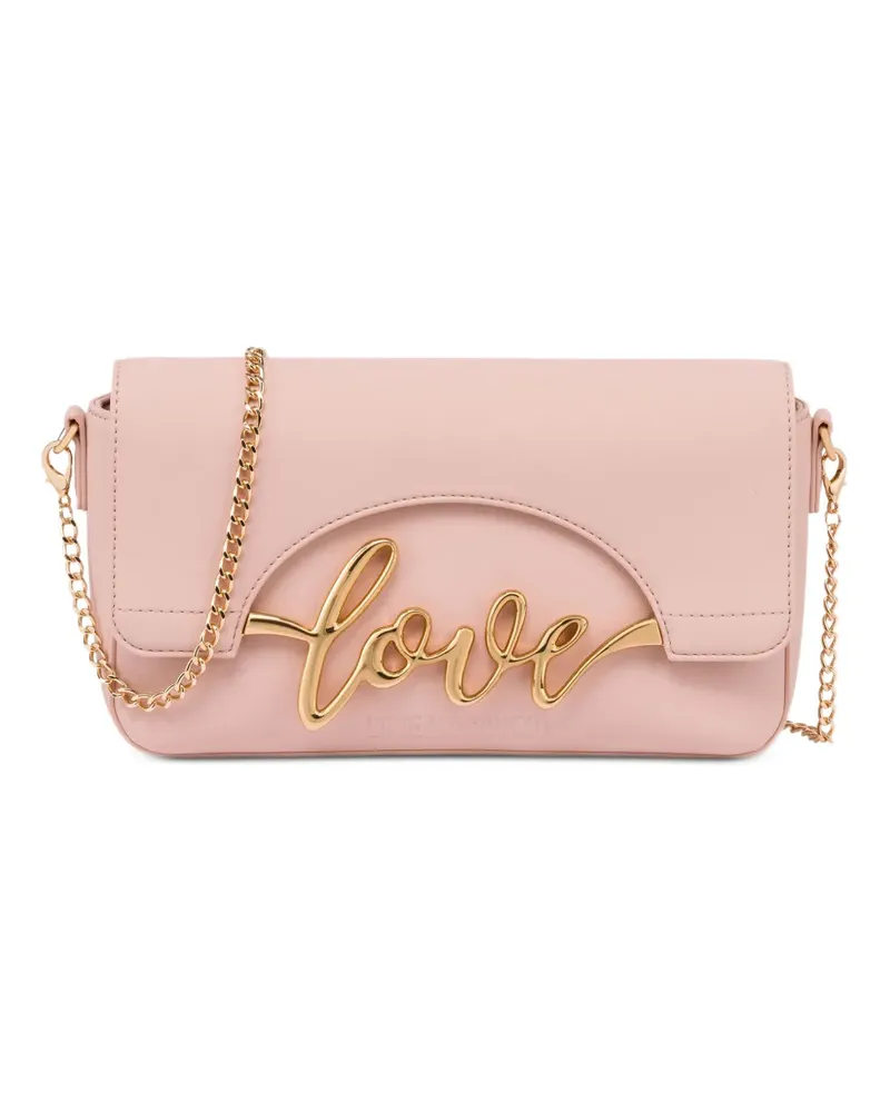 Moschino logo-plaque shoulder bag - Rosa Rosa