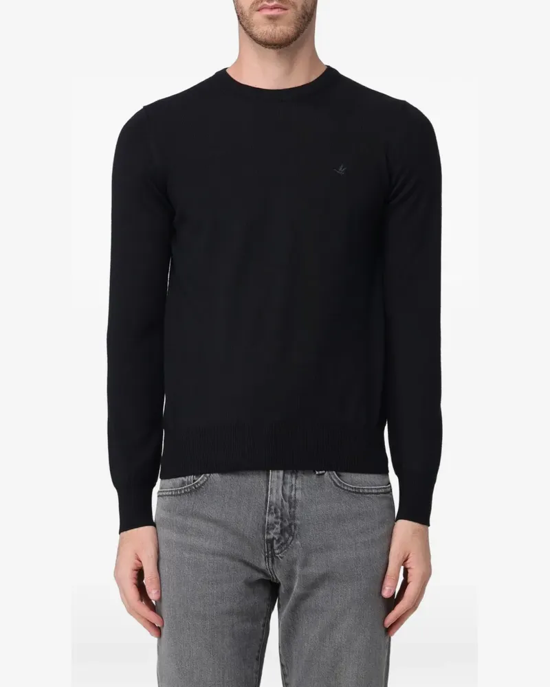 Brooksfield Pullover mit Logo-Stickerei - Schwarz Schwarz