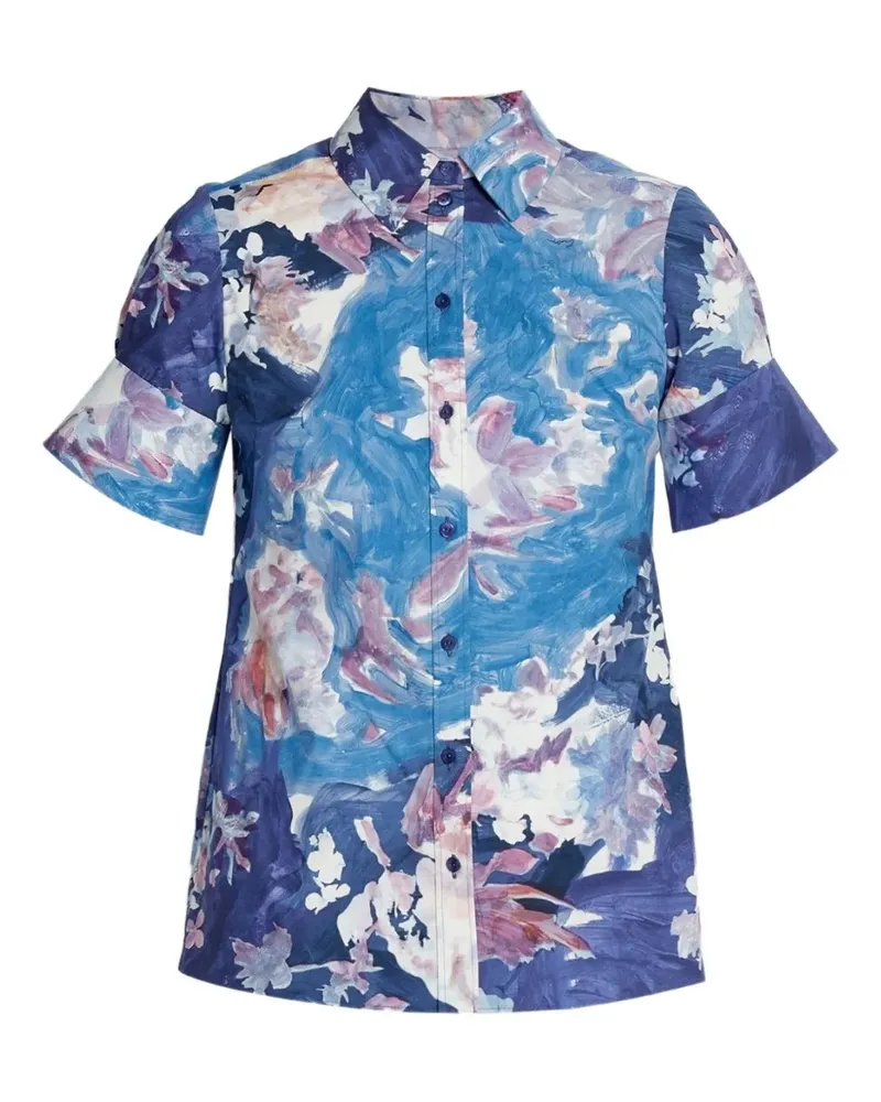Erdem Hemd mit Blumen-Print - Blau Blau