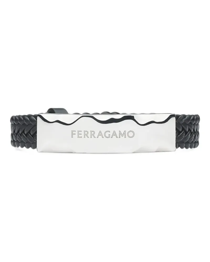 Ferragamo Geflochtenes Lederarmband - Silber Silber