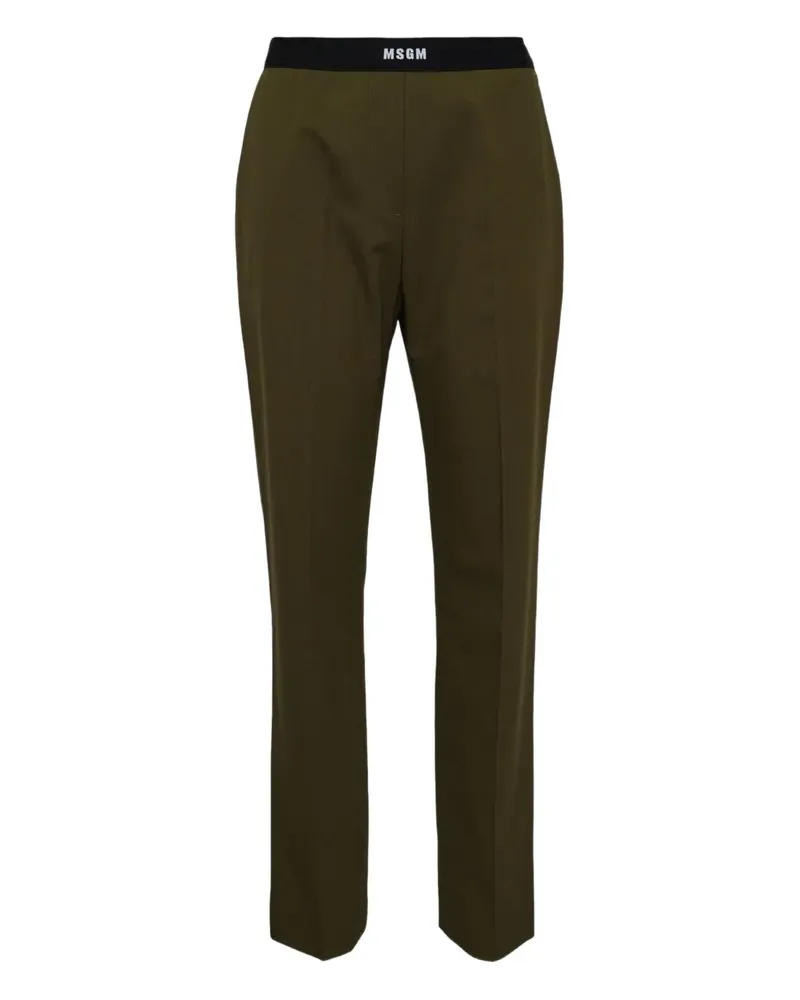 MSGM logo-waistband trousers - Grün Grün