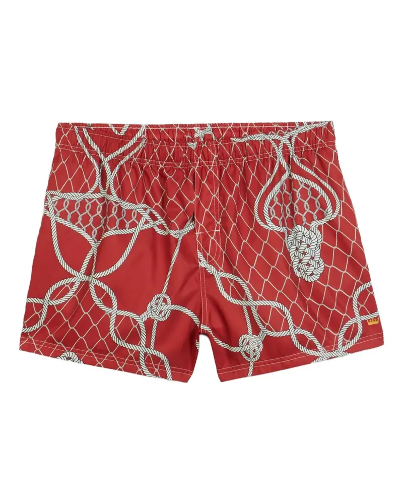 Osklen Badeshorts mit Kordelnetz-Print - Rot Rot