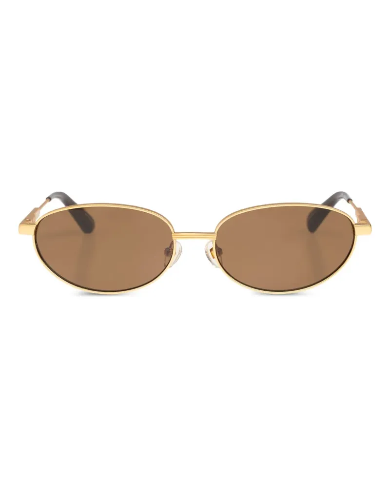 Jacquemus Sonnenbrille mit Logo-Print - Gold Gold