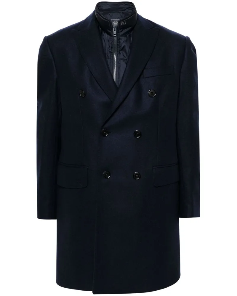 Fay Mantel im Layering-Look - Blau Blau