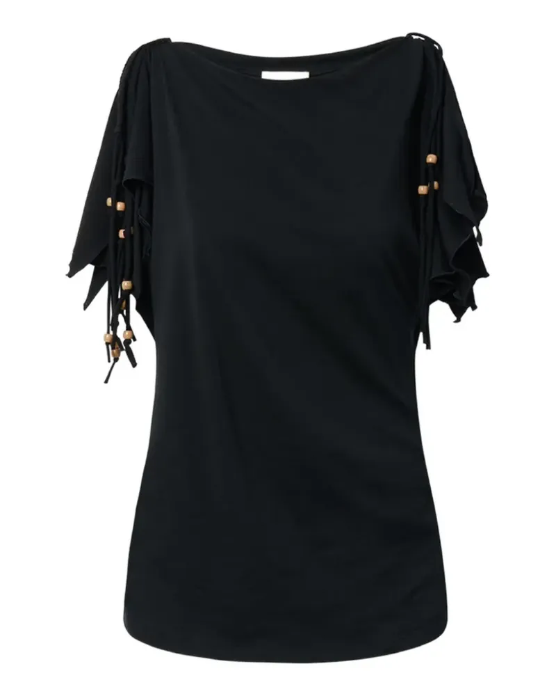 Isabel Marant Jazia Top mit Perlendetail - Schwarz Schwarz