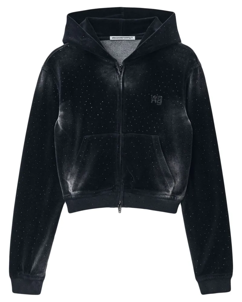 Alexander Wang Transparenter Hoodie mit Perlen - Grau Grau