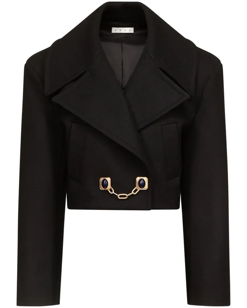 Area Cropped-Jacke mit Kettendetail - Schwarz Schwarz