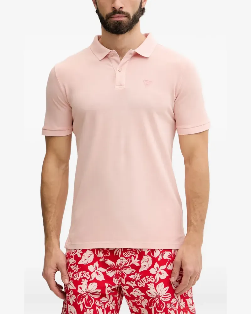 Guess logo-patch polo shirt - Rosa Rosa