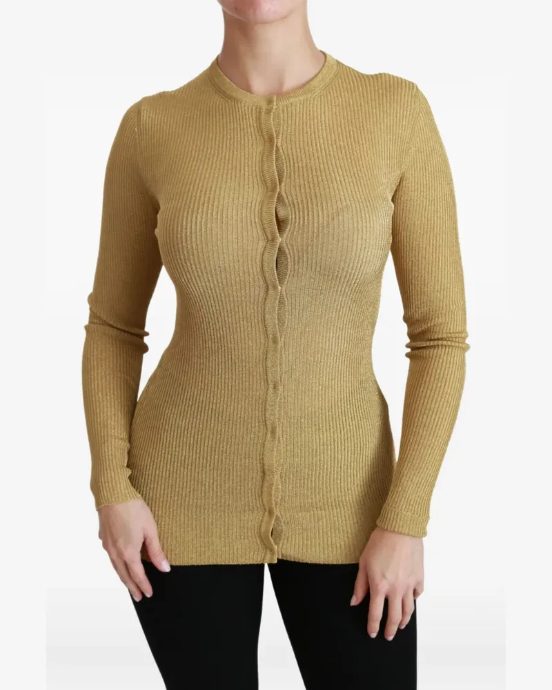 Dolce & Gabbana Gerippter Cardigan - Gold Gold