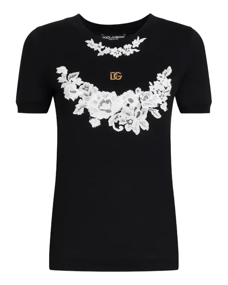 Dolce & Gabbana DNA lace-detailed T-shirt - Schwarz Schwarz