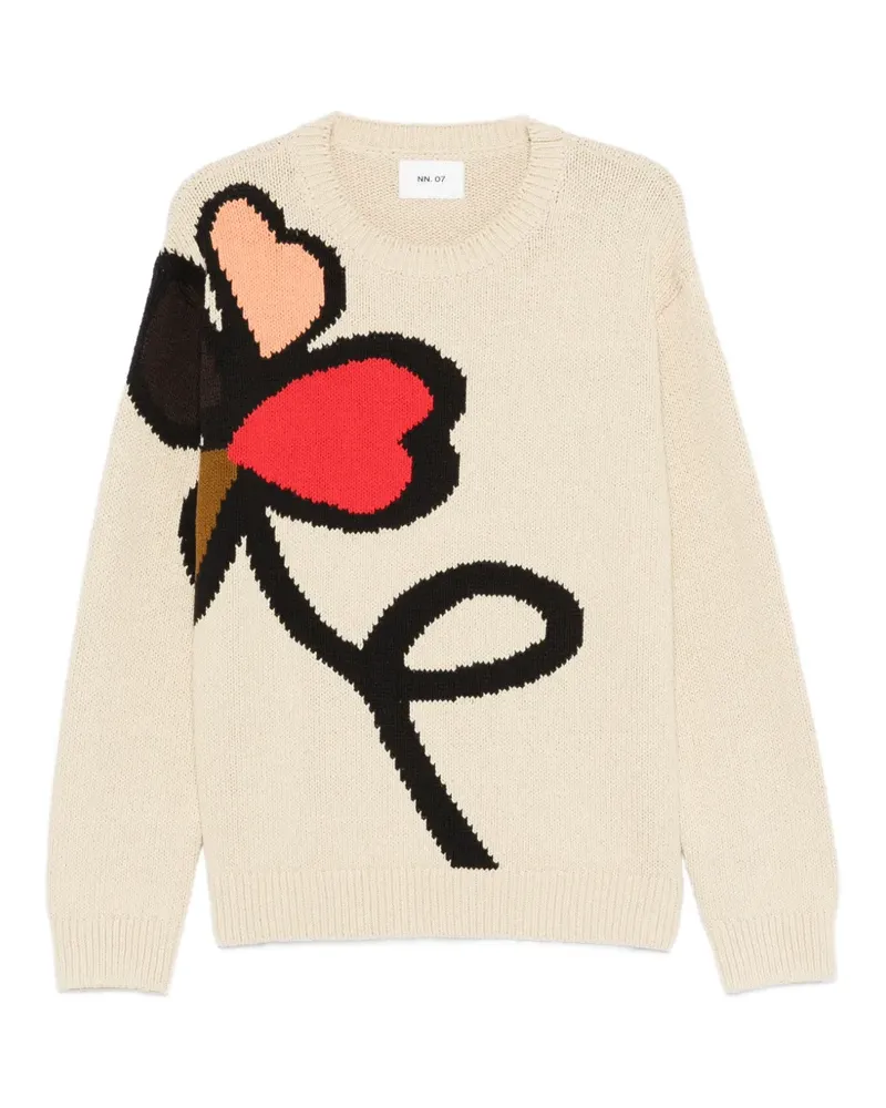 NN 07 Todd floral-intarsia sweater - Nude Nude