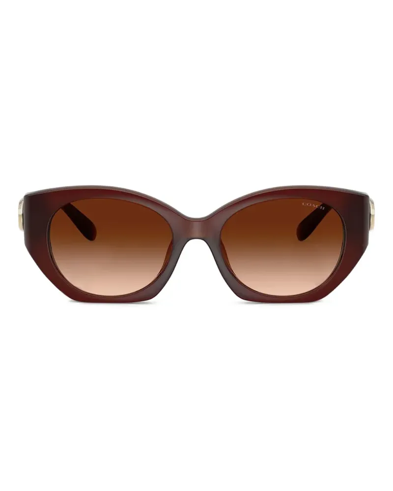 Coach Maxi Sculpted C oval-frame sunglasses - Braun Braun