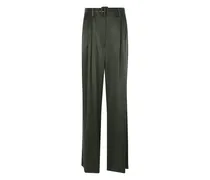 Plissierte Hose mit Gürtel - Grün