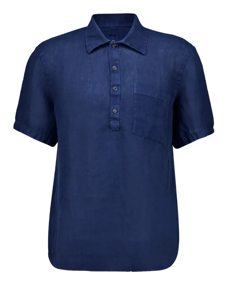 120% Lino button regular fit shirt - Blau Blau