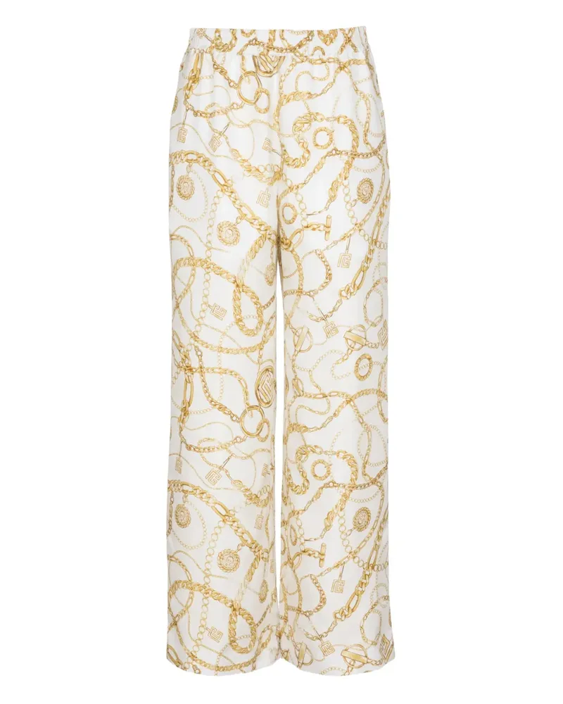 Balmain Hose aus Seide - Weiß Weiß
