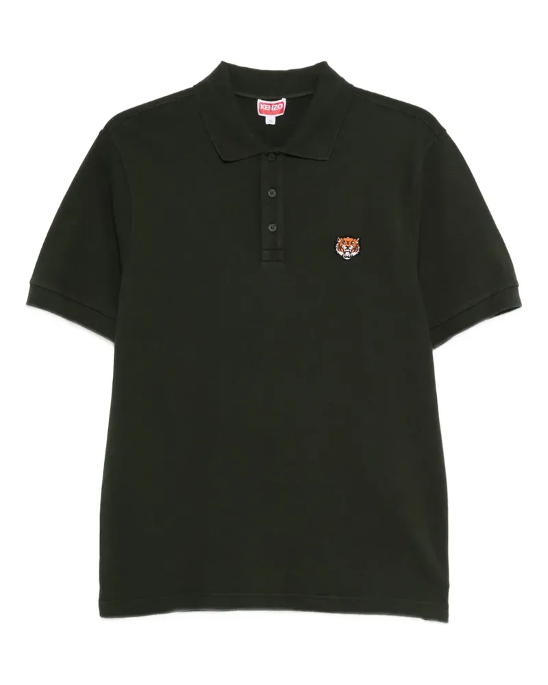 Kenzo Poloshirt mit Tigerstickerei - Grün Grün