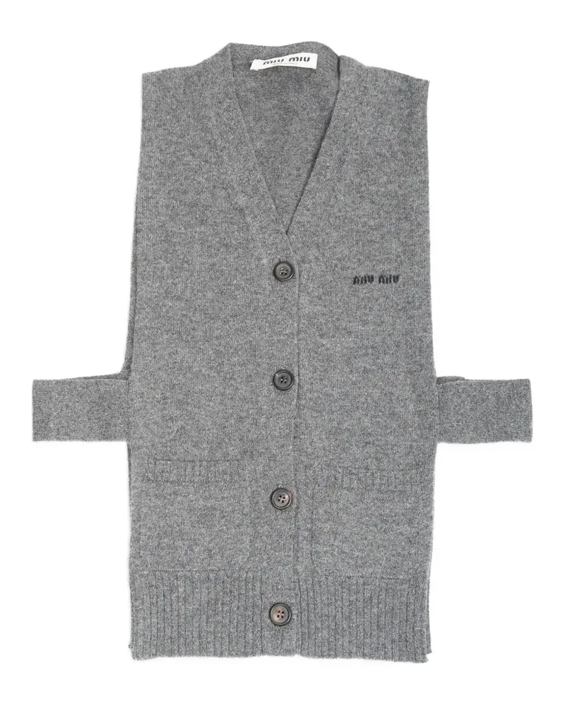 Miu Miu Cashmere cardigan vest - Grau Grau