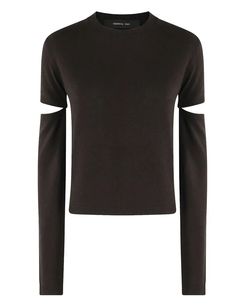 Federica Tosi Pullover mit Schlitzen - Braun Braun