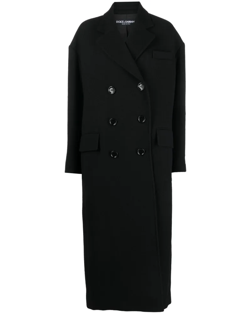 Dolce & Gabbana Doppelreihiger Mantel - Schwarz Schwarz