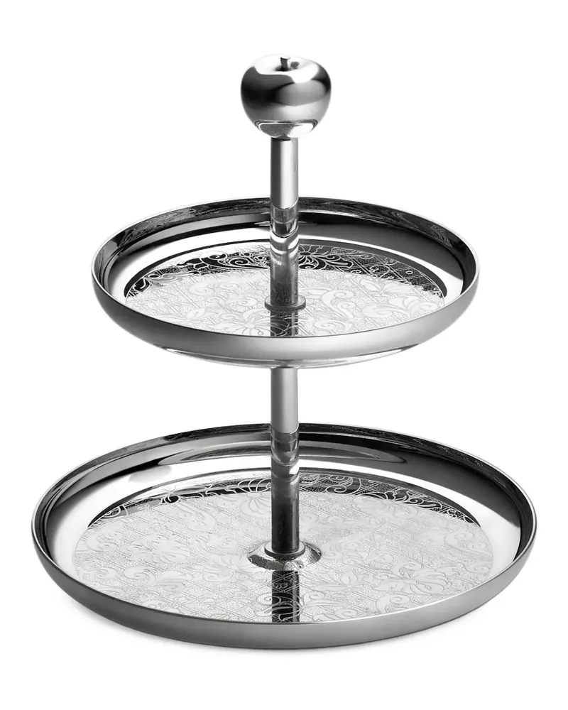 Christofle Jardin d'Eden zweistöckiger Dessertständer - Silber Silber