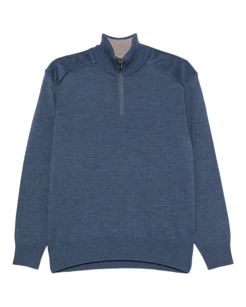 Paul & Shark panelled half-zip sweater - Blau Blau