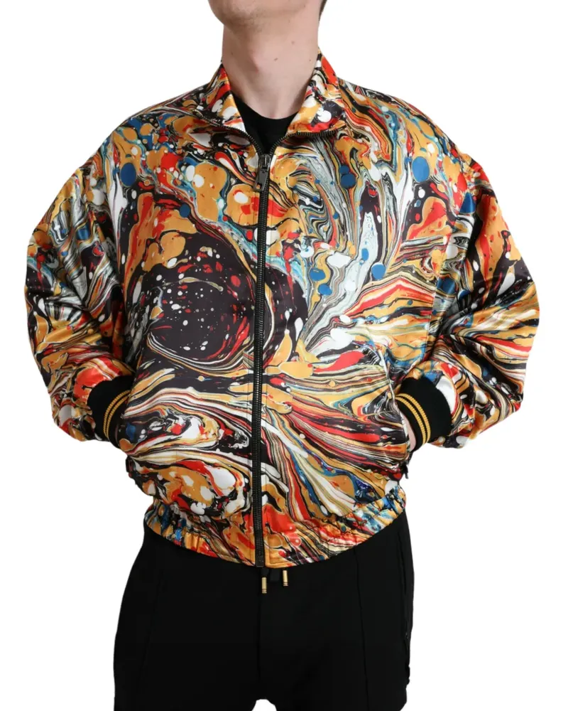 Dolce & Gabbana Leichte Jacke mit Marmor-Print - Gelb Gelb