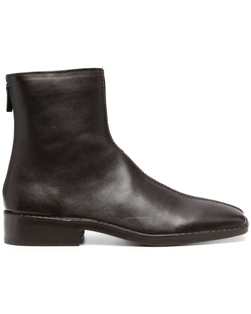 Christophe Lemaire Stiefel mit eckiger Kappe Braun