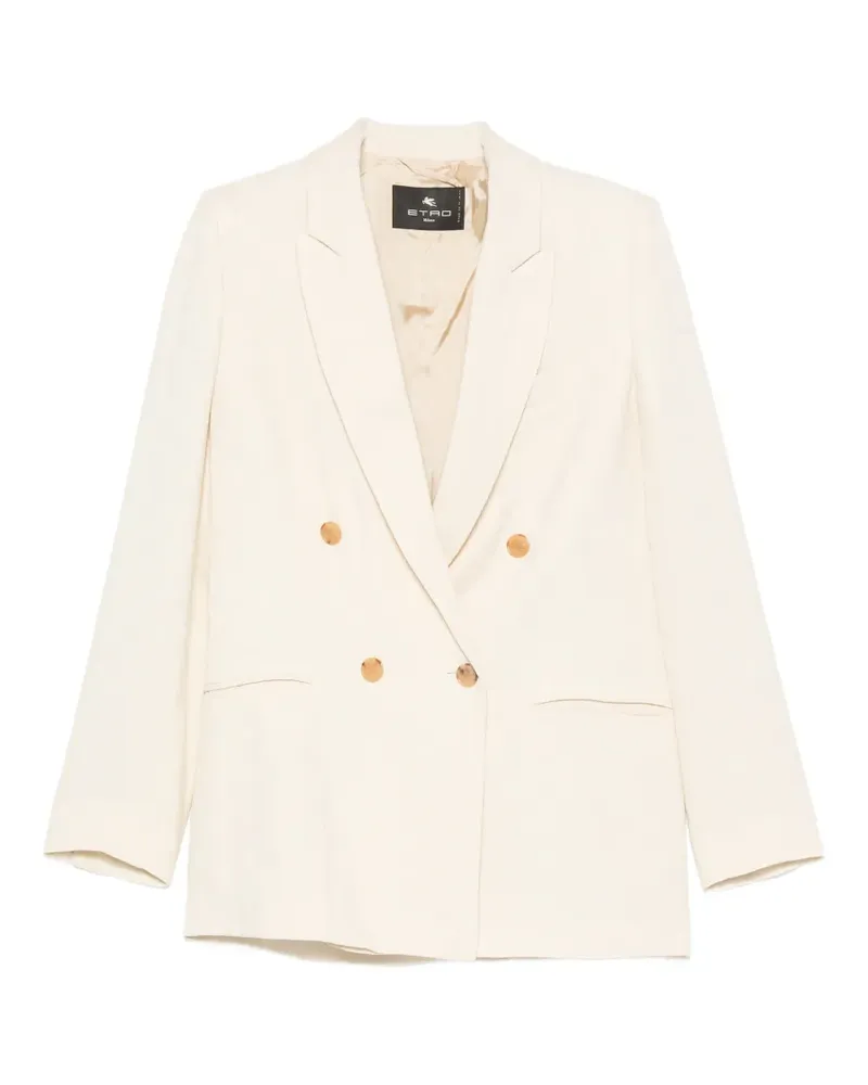 Etro double-breasted jacquard jacket - Nude Nude
