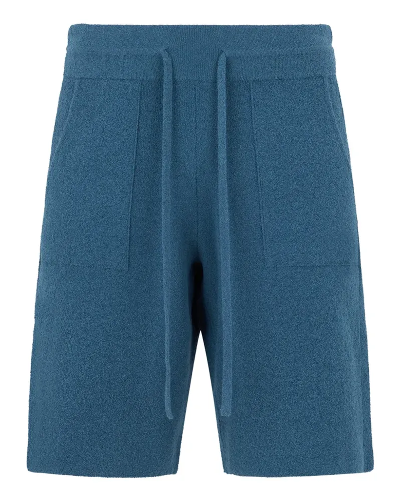 Roberto Collina bouclé-knit drawstring shorts - Blau Blau