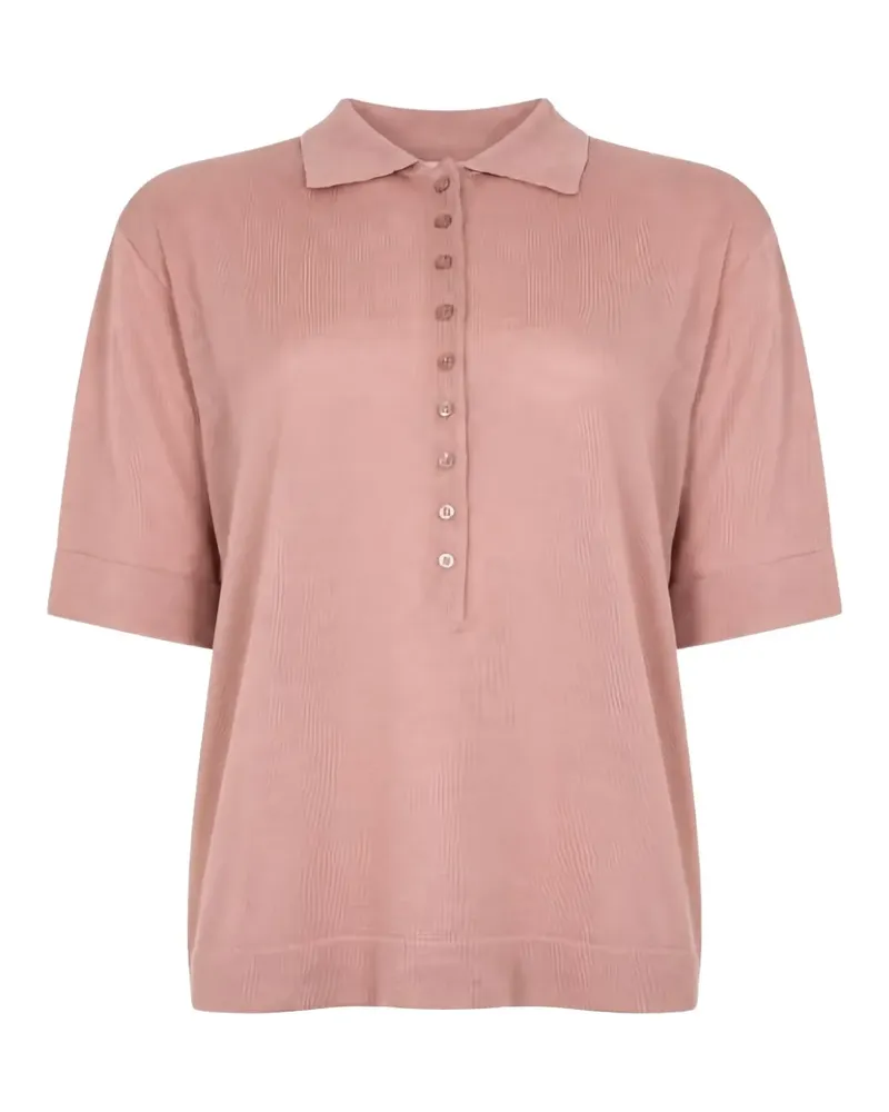 Seventy fine-knit short-sleeve polo shirt - Rosa Rosa
