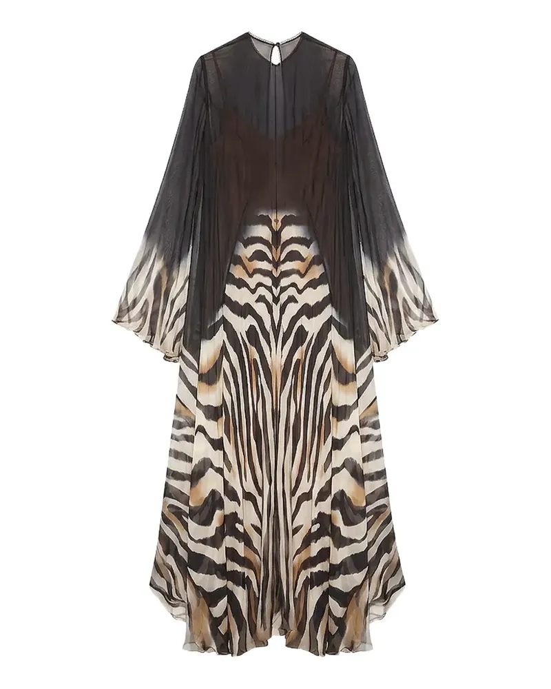 Mes Demoiselles Verziertes Minikleid mit Zebra-Print - Schwarz Schwarz