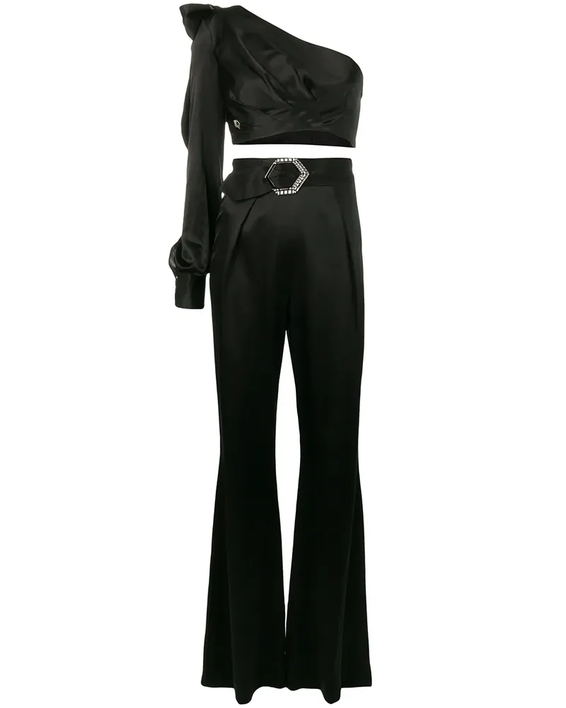 Philipp Plein Jumpsuit mit asymmetrischem Ausschnitt - Schwarz Schwarz