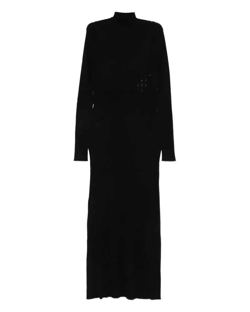 Twin-Set high-neck ribbed dress - Schwarz Schwarz