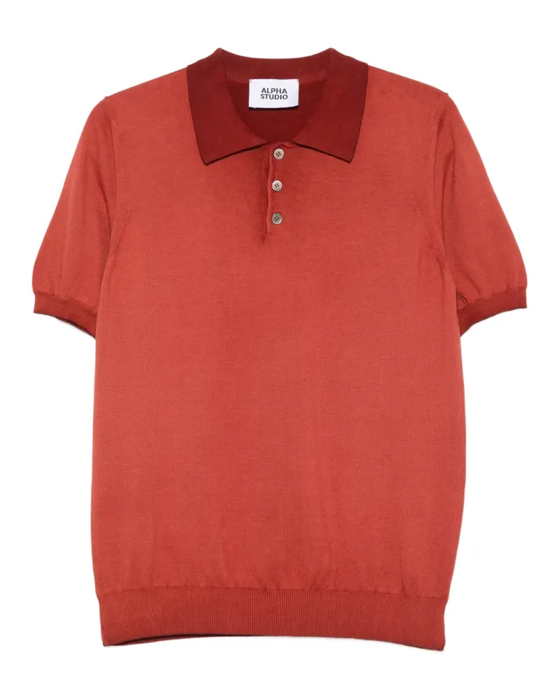 Alpha Studio button polo shirt - Orange Orange