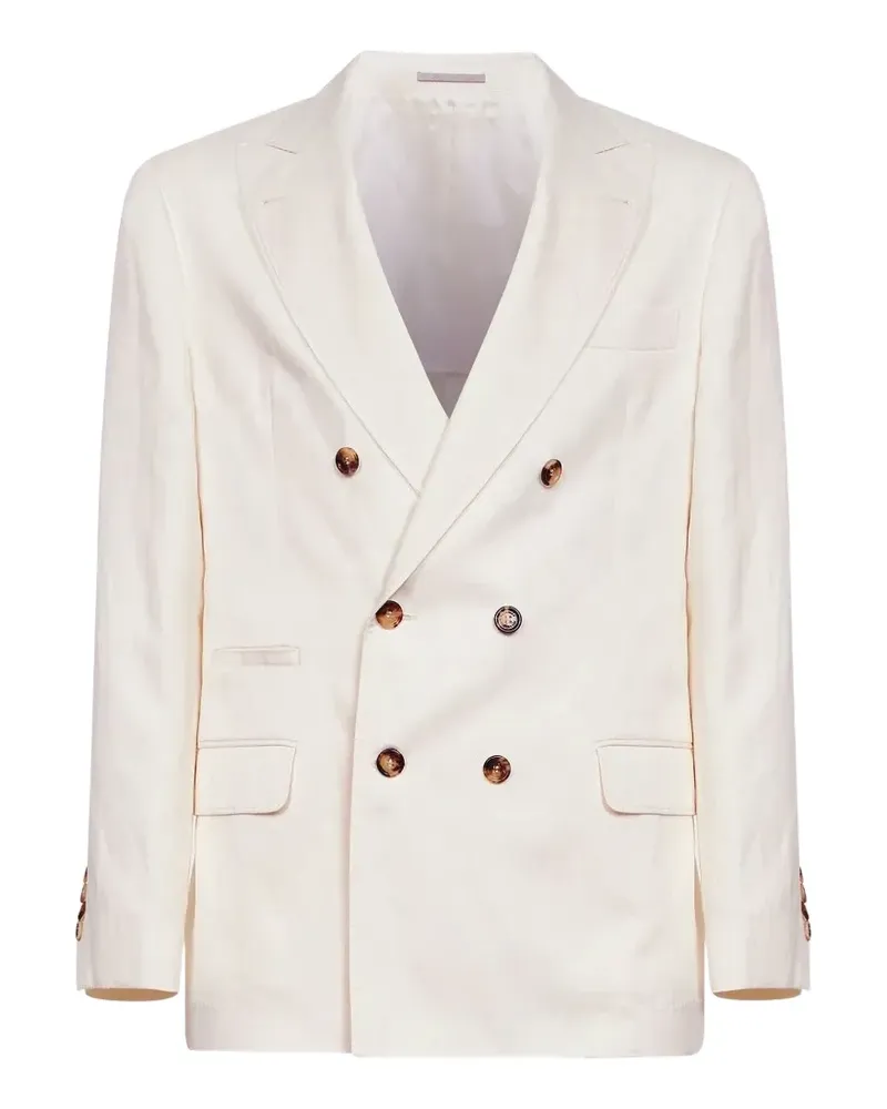 Brunello Cucinelli long-sleeves double-breasted blazer - Weiß Weiß