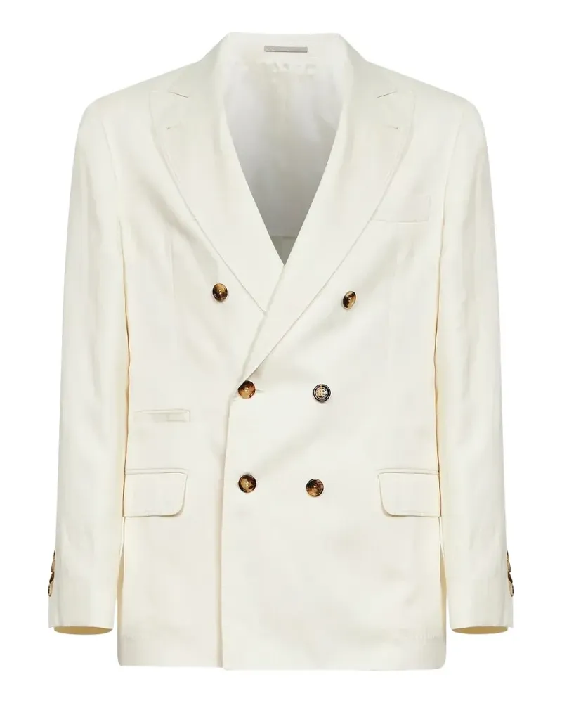 Brunello Cucinelli long-sleeves double-breasted blazer - Weiß Weiß
