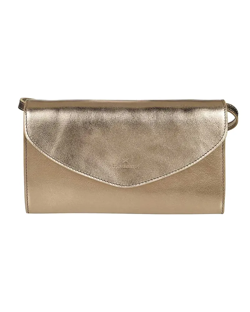 IL BISONTE Clutch aus Metallic-Leder - Gelb Gelb