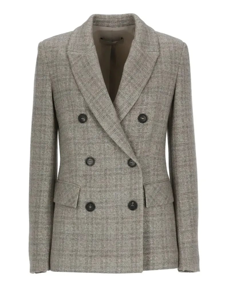 D.EXTERIOR double-breasted checked blazer - Grau Grau