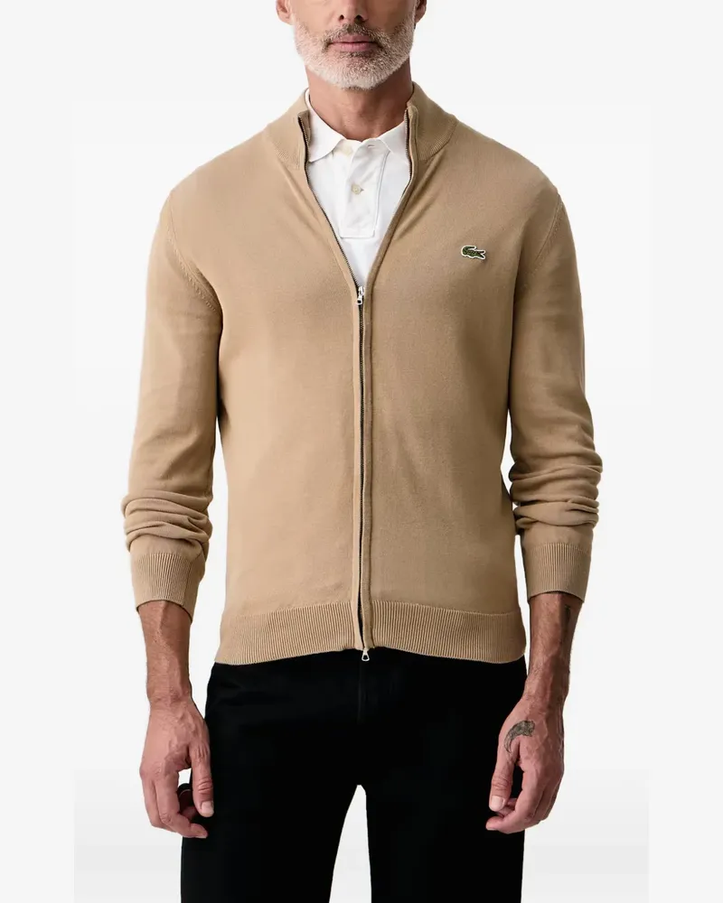 Lacoste Pullover mit Stehkragen und Reißverschluss - Nude Nude